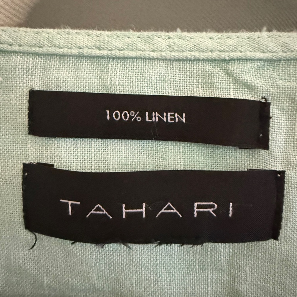 #83 Tahari Aquamarine Linen tunic like new condition - Picture 5 of 5